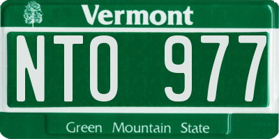 VT license plate NTO977