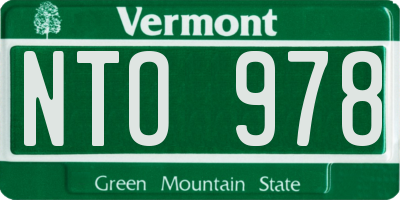 VT license plate NTO978