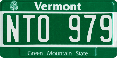VT license plate NTO979
