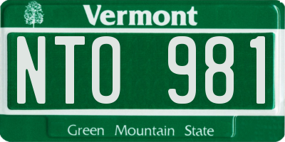 VT license plate NTO981