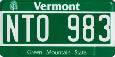 VT license plate NTO983