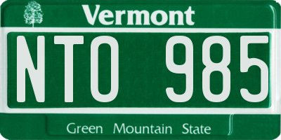VT license plate NTO985