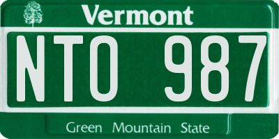 VT license plate NTO987