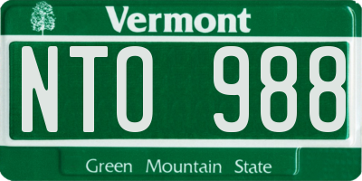 VT license plate NTO988