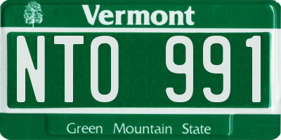 VT license plate NTO991