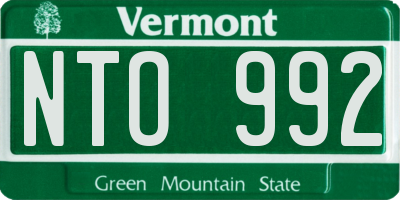 VT license plate NTO992
