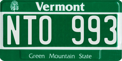VT license plate NTO993