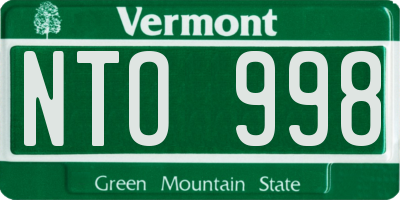 VT license plate NTO998