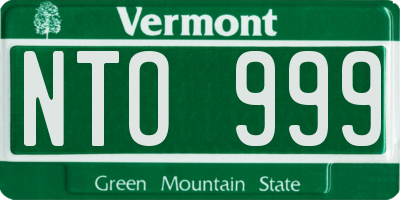 VT license plate NTO999