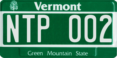 VT license plate NTP002