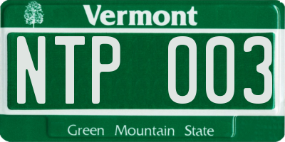 VT license plate NTP003
