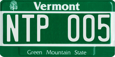 VT license plate NTP005