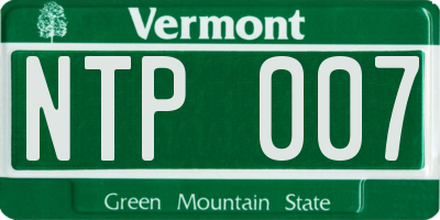 VT license plate NTP007
