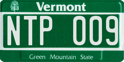 VT license plate NTP009