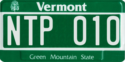 VT license plate NTP010
