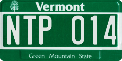 VT license plate NTP014