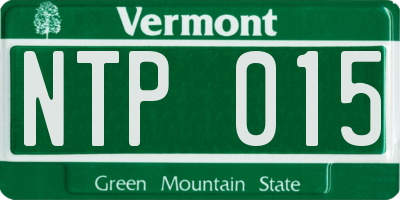 VT license plate NTP015
