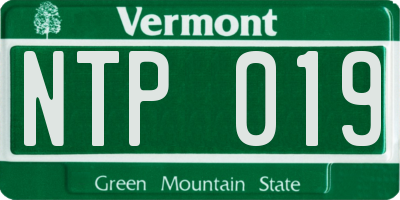 VT license plate NTP019