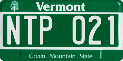 VT license plate NTP021