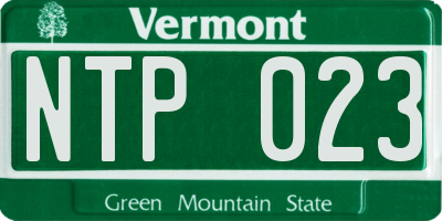 VT license plate NTP023