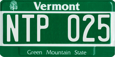 VT license plate NTP025
