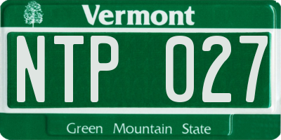 VT license plate NTP027