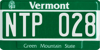 VT license plate NTP028