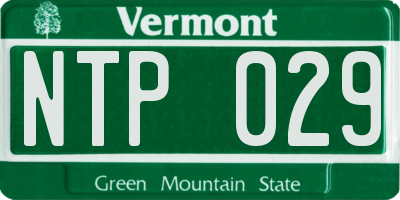 VT license plate NTP029