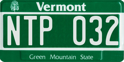 VT license plate NTP032