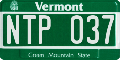 VT license plate NTP037