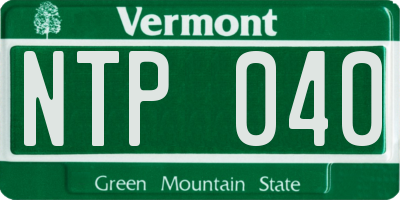 VT license plate NTP040