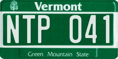 VT license plate NTP041