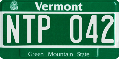 VT license plate NTP042