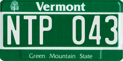VT license plate NTP043
