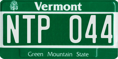 VT license plate NTP044