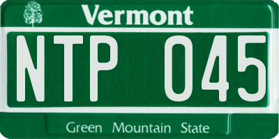 VT license plate NTP045