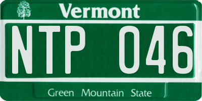 VT license plate NTP046