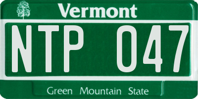 VT license plate NTP047