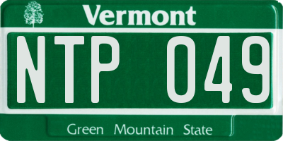 VT license plate NTP049