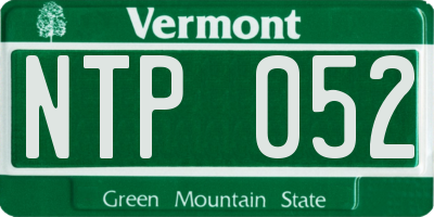 VT license plate NTP052