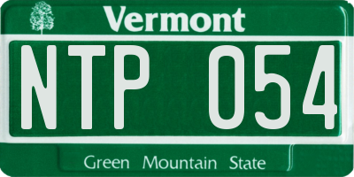 VT license plate NTP054