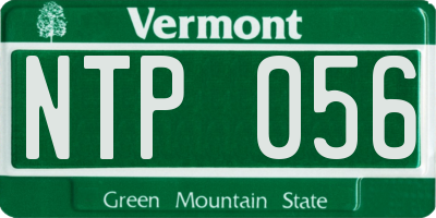 VT license plate NTP056