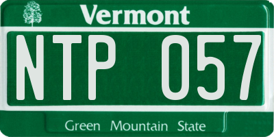 VT license plate NTP057