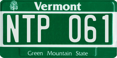 VT license plate NTP061