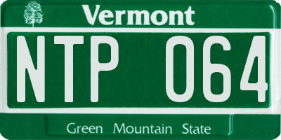VT license plate NTP064