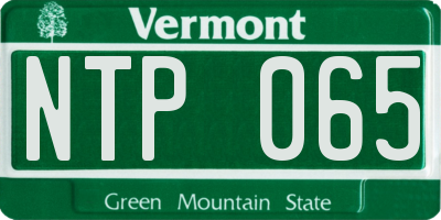 VT license plate NTP065