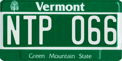 VT license plate NTP066