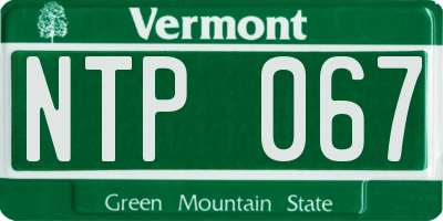 VT license plate NTP067