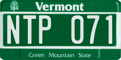 VT license plate NTP071