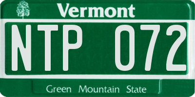 VT license plate NTP072